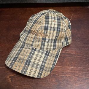 Tan and Gray Plaid Baseball Hat